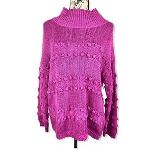 Nic+Zoe Pink Mock neck Knit Pullover sweater